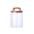 High Quality Acacia Wood Storage Cans Modern Design Glass Bottles with Secure Lids for Covering Condiments Cross-Border Supply