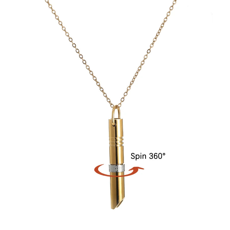 G2730 Wholesale Stainless Steel Relieve Rotating Spin Anti Anxiety Stress Relief Breathing Necklace Fashion Jewelry Necklaces