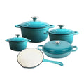 Hot Selling Modern Cast Iron Non-Stick Cookware Set with Glass Cover Customizable Color 9-Piece Soup Pot