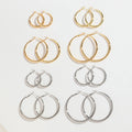 Factory Direct Sales Korean Style Creative Multi Size Round Earrings Creative Gold Silver Plated Alloy Hoop Earrings for Women