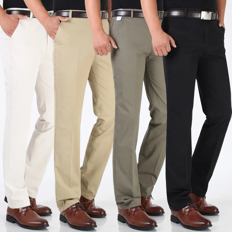 Summer New Men's Casual Pants Cotton Thin Straight Leg Men's Long Pants