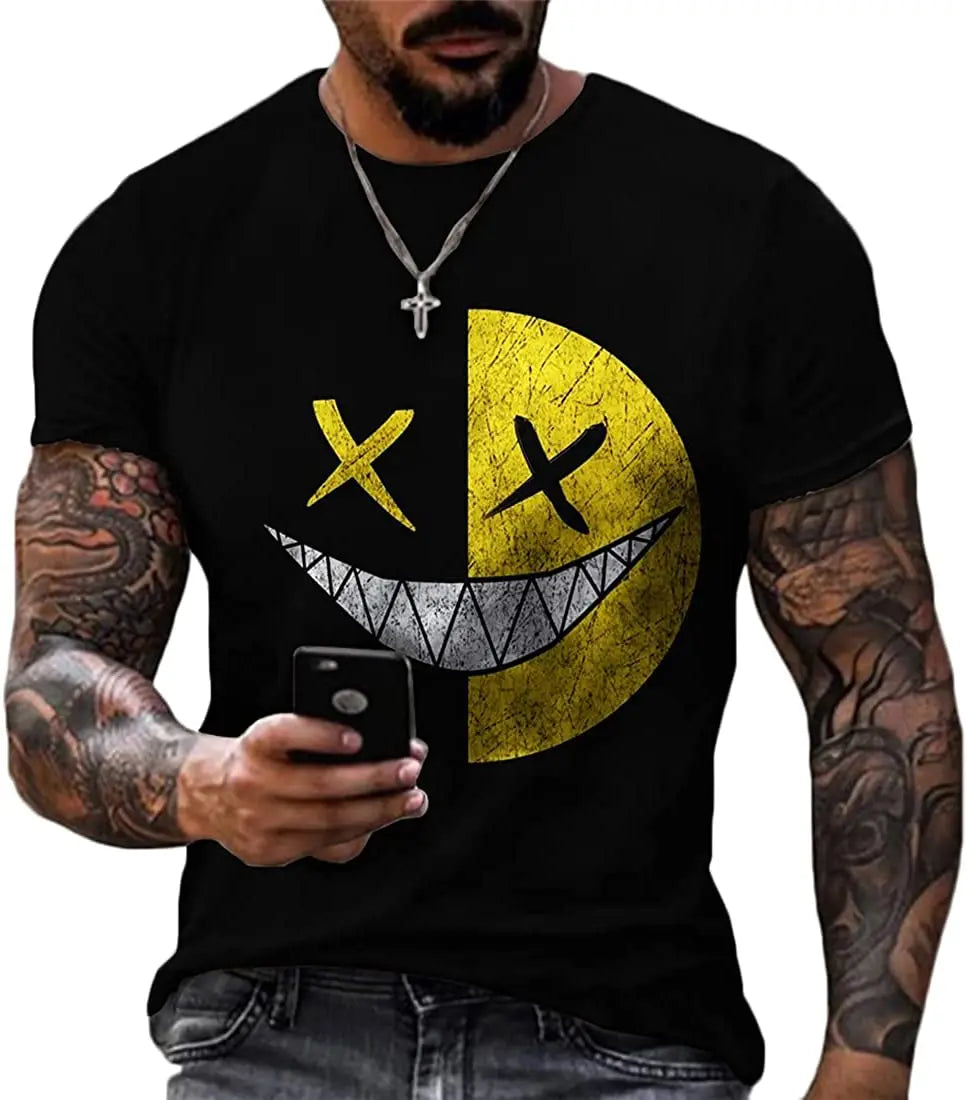 Fitspi Wholesale Men's T-shirt 3d Funny Graphic Print Tshirt Casual Crew Neck Short Sleeves T Shirt Dropshipping for