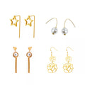 Women's Gold-Plated Stainless Steel Drop Earrings Exaggerated Big Flower Pearl Geometric Floral Design Fashion Floral Irregular