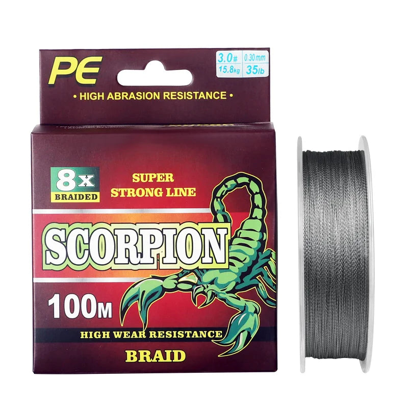 CHILENT Strong Strength 4 Strand 8 Strands PE Braided Fishing Line 100 m 0.4#-10.0# Multifulament Long Shot Smooth Fishing Wire