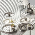Customizable Round Ceramic Fruit Tray for Leisure Food Serving for Bread Party Cake Stand Cups Dishes & Plates