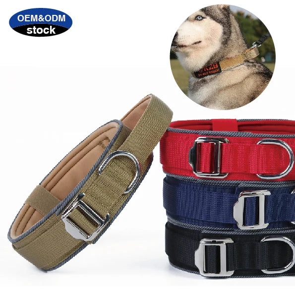 New Arrival Big Pet Dog Training Tactical Collar Reflective High Quality Lightweight Metal Buckle Dog Collar