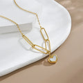 Wholesale New Fashion Titanium Steel Shell Love Heart Shaped Retro Colla Sweater Chain Women Necklace