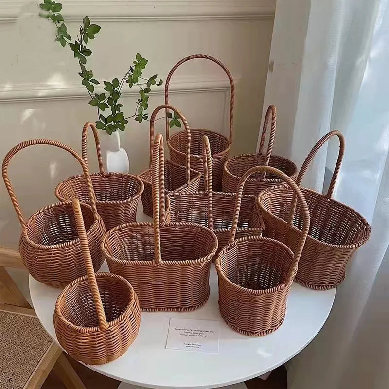 Hot Sale Flower Easter Eggs Fruit Storage Wedding Decoration Woven Wicker Gift Flower Girl Baskets