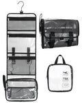 For Clear PVC Fashion TSA Approved Waterproof Zipper Travel for Bag Hanging with Hook Large Capacity Travel Pouch