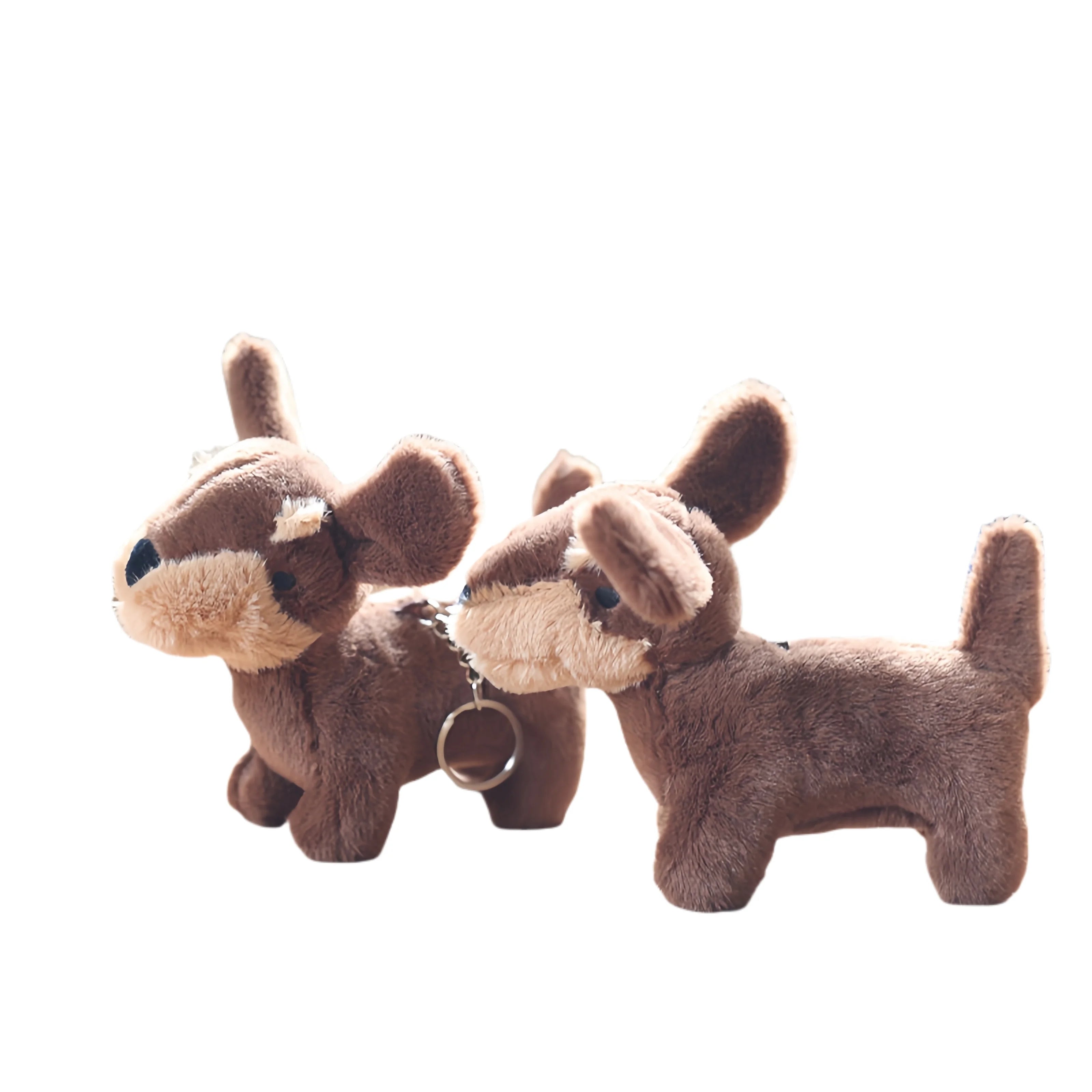 15cm Cartoon Soft Stuffed Animal Toys Charm Key Chains Hanging Keyring Cute Sausage Dog Plush Doll Bag Pendant Gift Keychain