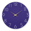 12-Inch Modern Minimalist Purple MDF Wooden Quartz Wall Clock Customizable Single Face Design for Living Room Decor