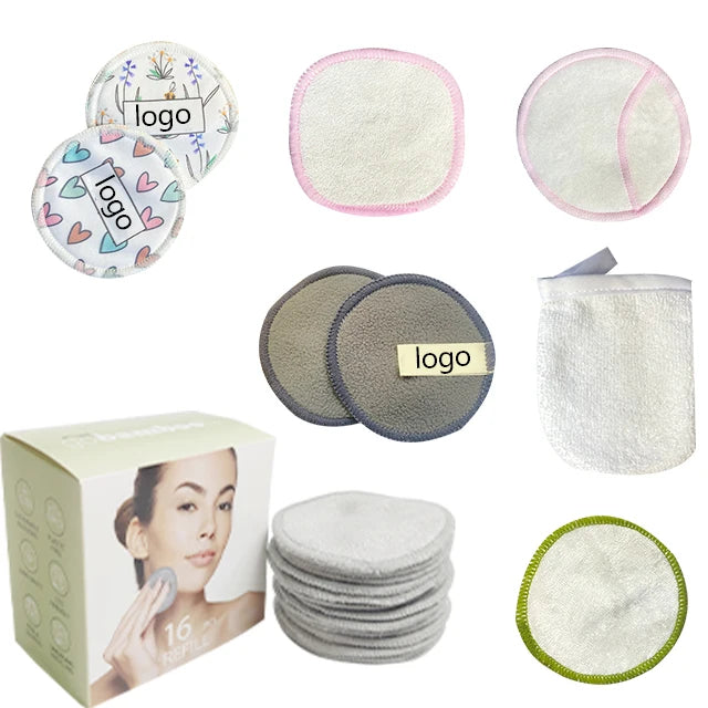 Make up Remover Pads Ready to Ship Almohadillas Desmaquillantes Reusable Bamboo Makeup Cleansing Remover Puff for Cosmetics