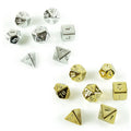 Professional Custom Dnd Polyhedral Dice Set 7pcs Electroplate Silver or Gold Metal Colors 28g/set Bulk Dice for Table Board Game