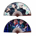 Anime 10-inch Silk Folding Fan Factory Price Double Side Printed Japandi Cartoon Style Bamboo Folding Technique Hand Painted