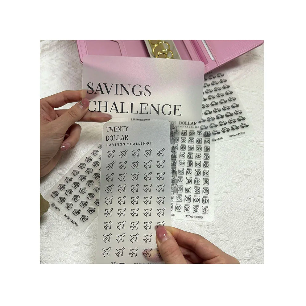 New Custom Design Durable 5 to 50 Dollar Savings Challenge Tracker Reusable Sinking Fund Budget Sheet A6 Cash Envelopes Insert
