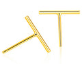 Droshipping Gold Plated bar Stud Earrings 925 Sterling Silver bar Earrings