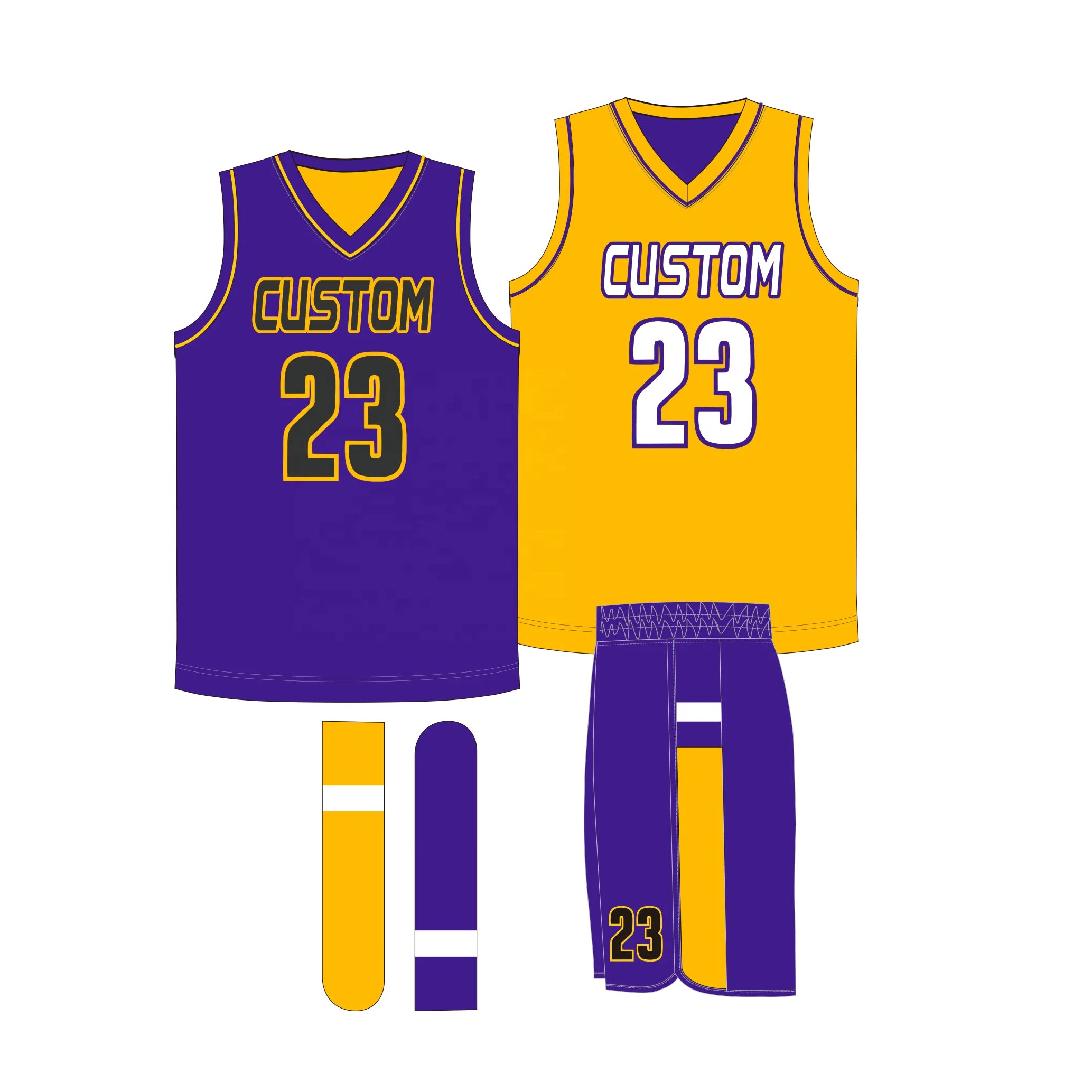2023 Customizable Men's Basketball Uniform High Quality Mesh Breathable Reversible Jersey New Design Sublimation Plus Size