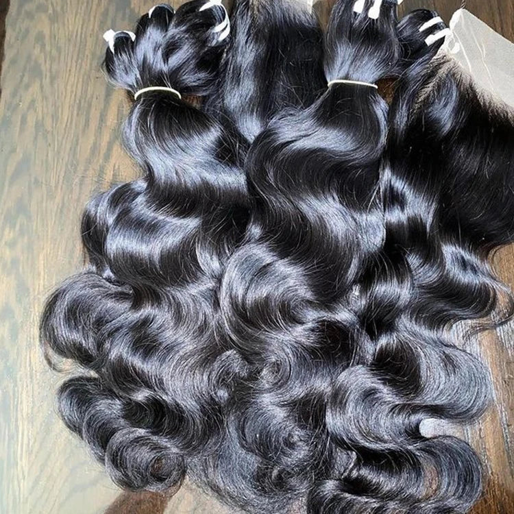 Super Double Drawn Curly Hair Bundles Raw Human Hair Bundles Raw Vietnamese Body Wave Hair Bundles