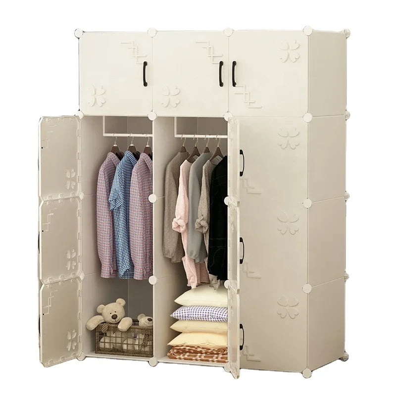 Hot Sale Household Portable DIY Clothes Foldable Cabinet Plastic Storage Wardrobe Cabinet Closet Organizer for Books Toys Towels