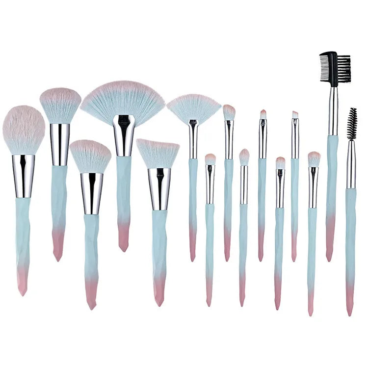Custom Label Vegan Crystal Gothic Makeup Brushes Set 15 Pcs Fancy Creative Holder Makeup Brush Set