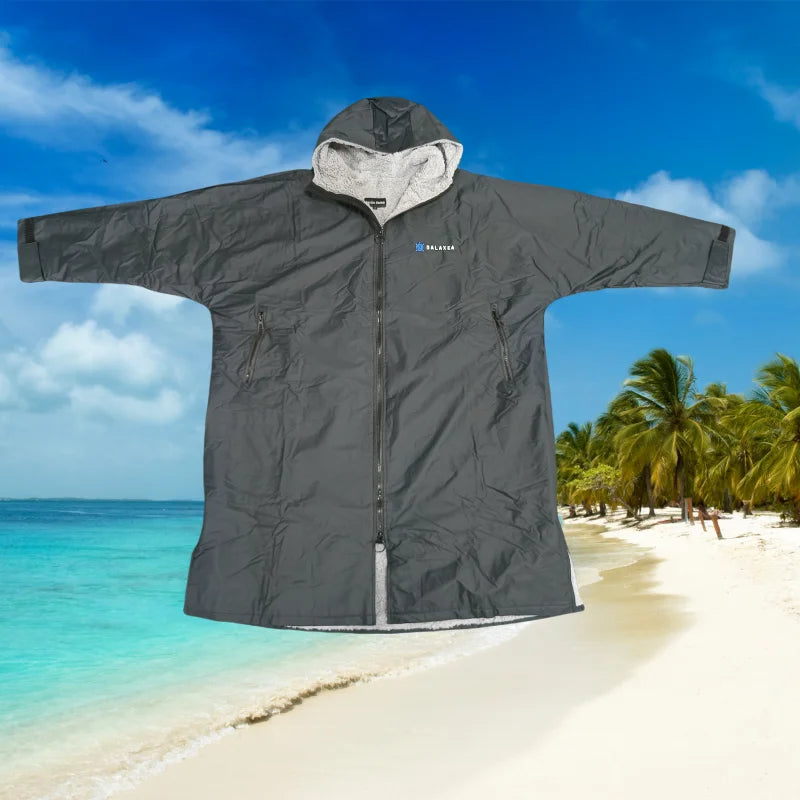 Windproof Wild Swim Parka Robe Sports Event Waterproof Parka Robe Jacket Adult Warm Parka