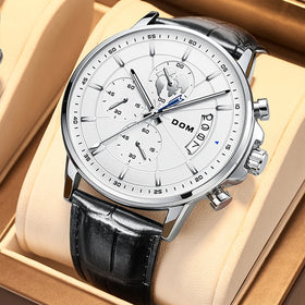 DOM 8623 Fashion Business Men WristWatch Brand Leather Strap Quartz Life Waterproof Analog Watch for Men