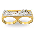 Winwinwin Name Custom Two-color Name Letter Diy Pattern Double Finger Men Rings Oem Personalized 3d 18K Gold Plated CLASSIC