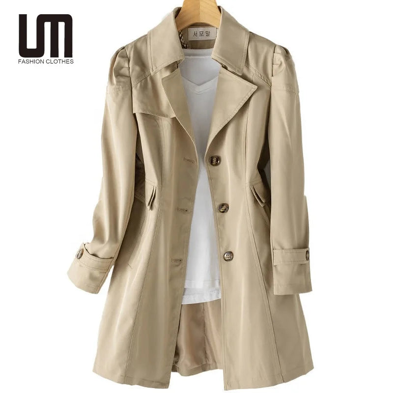 Cheap Wholesale Trending Product Autumn New Fashion Casual Windbreaker Korean Women Jackets Trench Coat