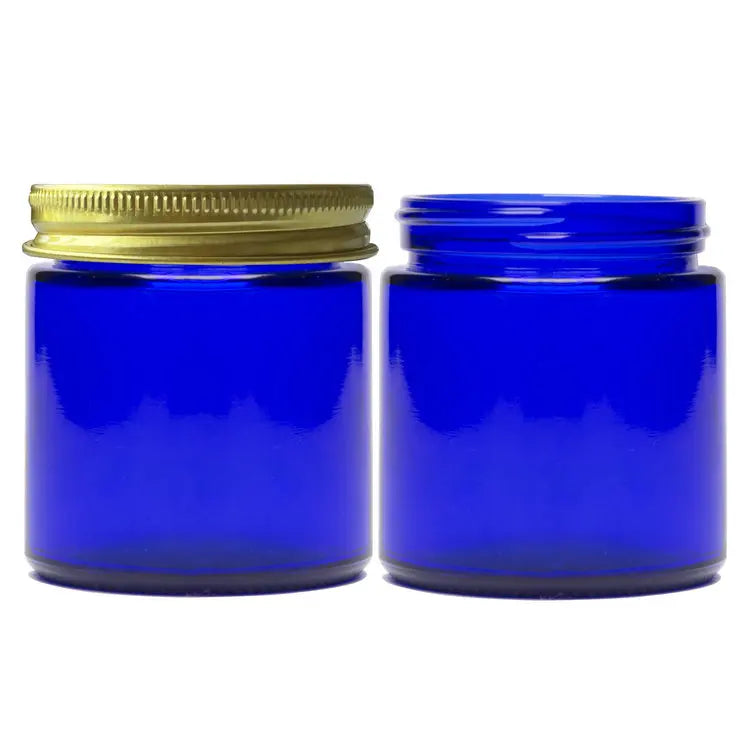 Wholesale Empty 4oz 120ml Cobalt Blue Glass Candle Jars with Metal Lids
