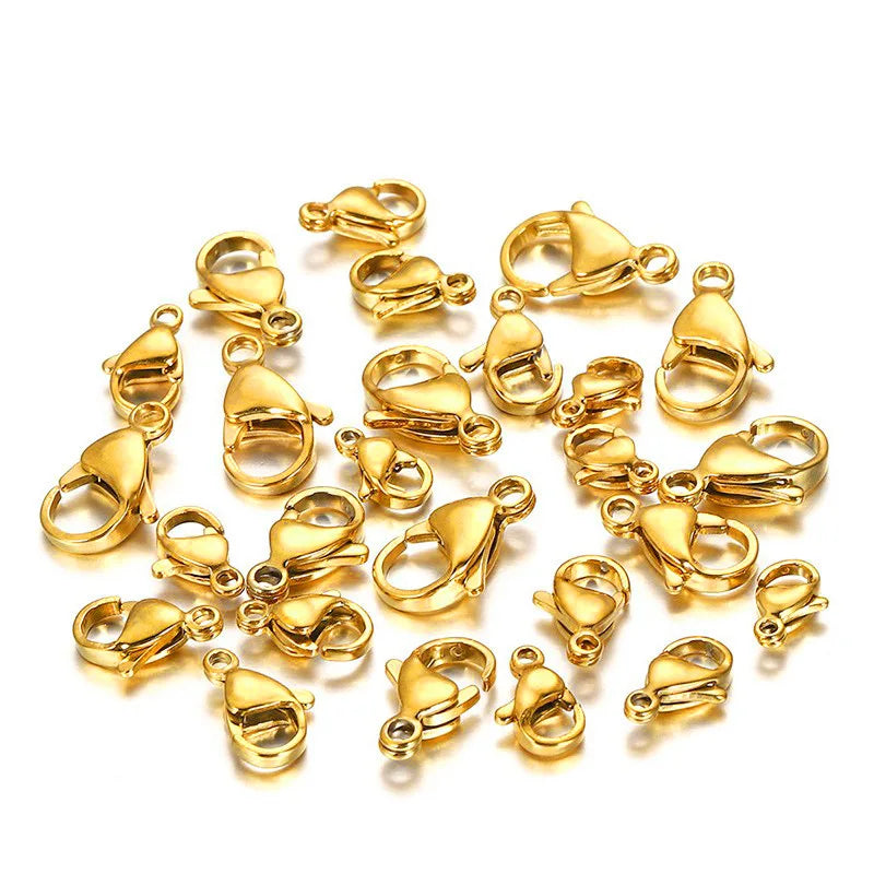 Qiuhan ODM Lead-free Stainless Steel 18K Real Gold Plated Lobster Buckle DIY Necklace Pendants Jewelry