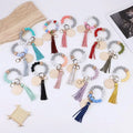 Custom Design Silicone Key Ring Bracelet for Women Elastic Wristlet Keychain House Car Key Ring Holders