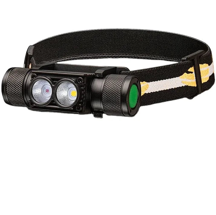H25LR 90 High CRI Powerful Lightweight Head Flashlight with Bright White Light 660nm Deep Red Torch