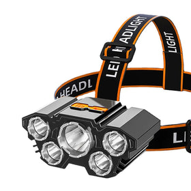 5LED Lamp USB Light Super Bright Rechargeable Night Fish Luring Lamp Long-range Super Bright Headlamp for Night Fishing Hiking