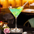 Large Tall Martini Glasses Modern & Unique Crystal Glass with Long Stem 200ml