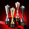 Custom Craved Engraving Letters Crystal Trophy  Creative Crystal Glass Metal Trophy
