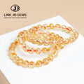 Unisex Reiki Energy Yellow Crystal Citrine Bangles Lucky Wristband 2A Quality Natural Golden Quartz Bead Classic Style