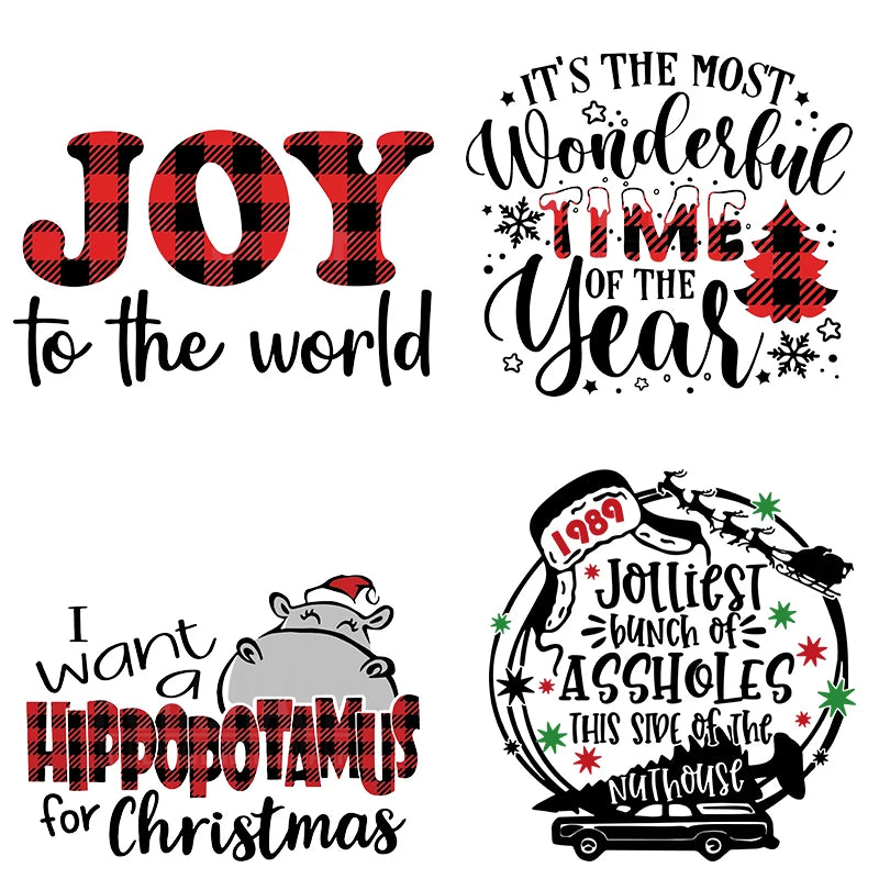 Silicone Heat Transfer Label Custom Ready to Press Heat Transfer Designs Christmas Pattern Screenprint Transfers Tshirt