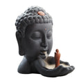 14*8.2*13.5cm Low Price Big Pottery Ceramic Monk Buddha Head Backflow Arabian Incense burner Censer Line Sandalwood Cones Holder
