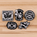 European and American Retro Punk Jewelry Creative Bat Bee Rose Hand and Crystal Ball Oil Drop Brooch Soft Enamel Lapel Pin