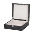 Wholesale Luxury Perfume Bottle Packaging Black Leather Wood Box with Eco-Friendly Metal Handle for Gift Packaging