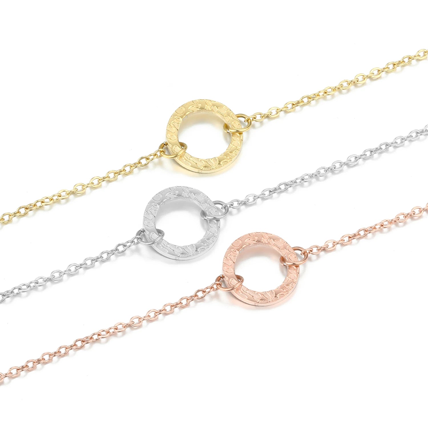 Fashion Minimalist 316L Stainless Steel Pendant Necklaces 9mm Tiny Circle Necklace