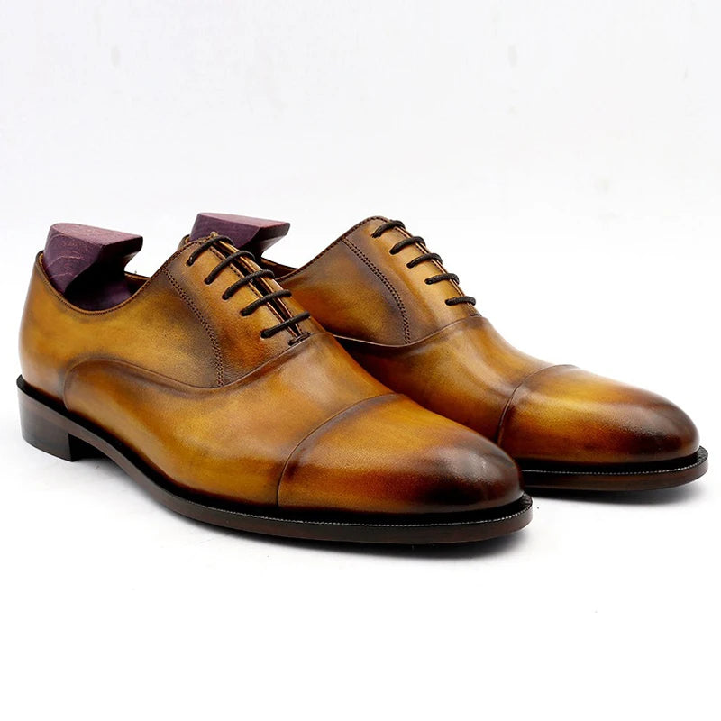 Hot Selling Fashion Designer Men's Goodyear Welt Formal Shoes Comfort Closed Toe Man Shoes Lace-up Office Career Party Men Shoes