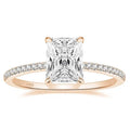 OAHLAN Fashion Jewelry 3CT Rose Gold Radiant Cut Solitaire Cubic Zirconia Wedding Promise 925 Sterling Silver Rings for Women