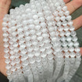 Strong Reflection Crystal Selenite 6mm 8mm 10mm Round Loose Natural White Selenite Stone Beads for Jewelry Making