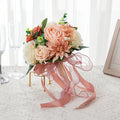 Wholesale Pink White Artificial Flower for Wedding Decoration Bride Artificial Rose Flowers Flower Bouquet Rose Valentines