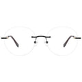 2023 Ready Stock Classical Metal Frame Transparent Rimless Round Frameless Glasses Women