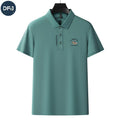 Men's Heavyweight Short-Sleeved Business Casual Solid Embroidered for  Shirt New Spring Summer Collection Pure Color Lapel