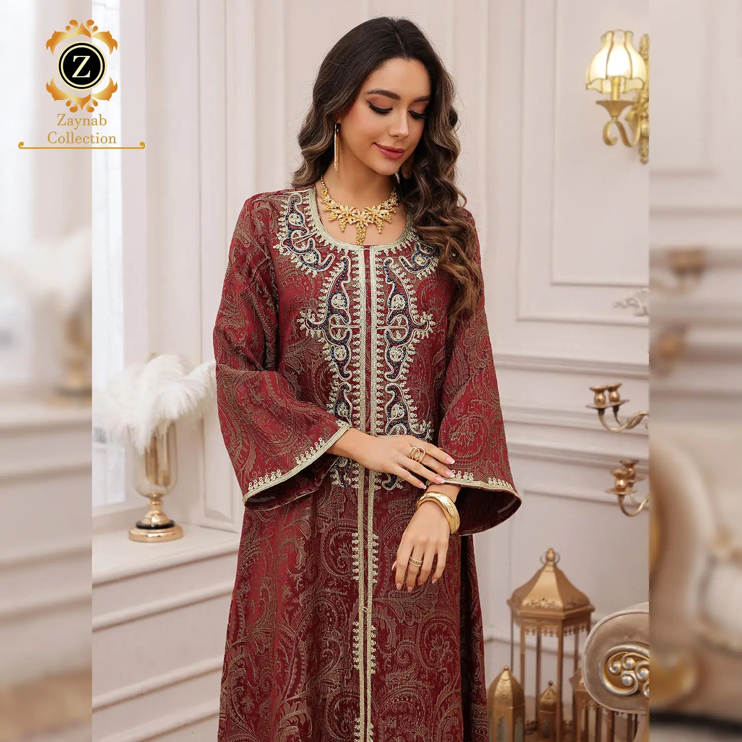 Zaynab Women Muslim Dress Fashion Design Lace Abaya Dress Women Luxury Dubai Dresses Burqa Jalabiya Ramadan Abaya