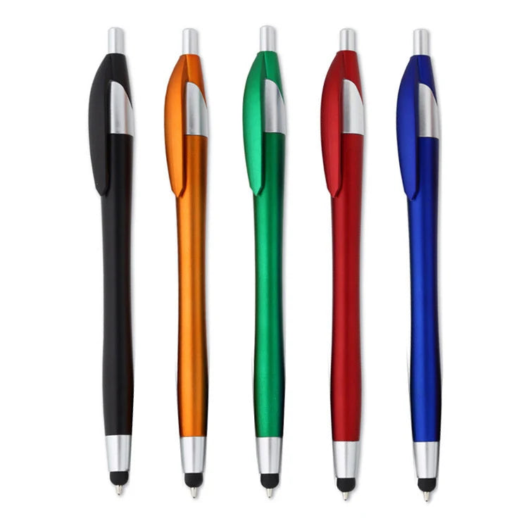 2-in-1 Promotional Sports Design Plastic Ball Pen for Colorful Logo Print Environment-protective Ink Touch Screen Compatible