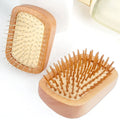 Unique Beechwood Air Cushion Hair Brush with Bamboo/Steel Combs Professional Cute Design Portable Travel & Detangling Hair Brush